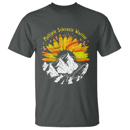 MS Warrior T Shirt Orange Ribbon Sunflower Multiple Sclerosis Support