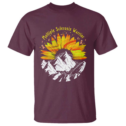 MS Warrior T Shirt Orange Ribbon Sunflower Multiple Sclerosis Support