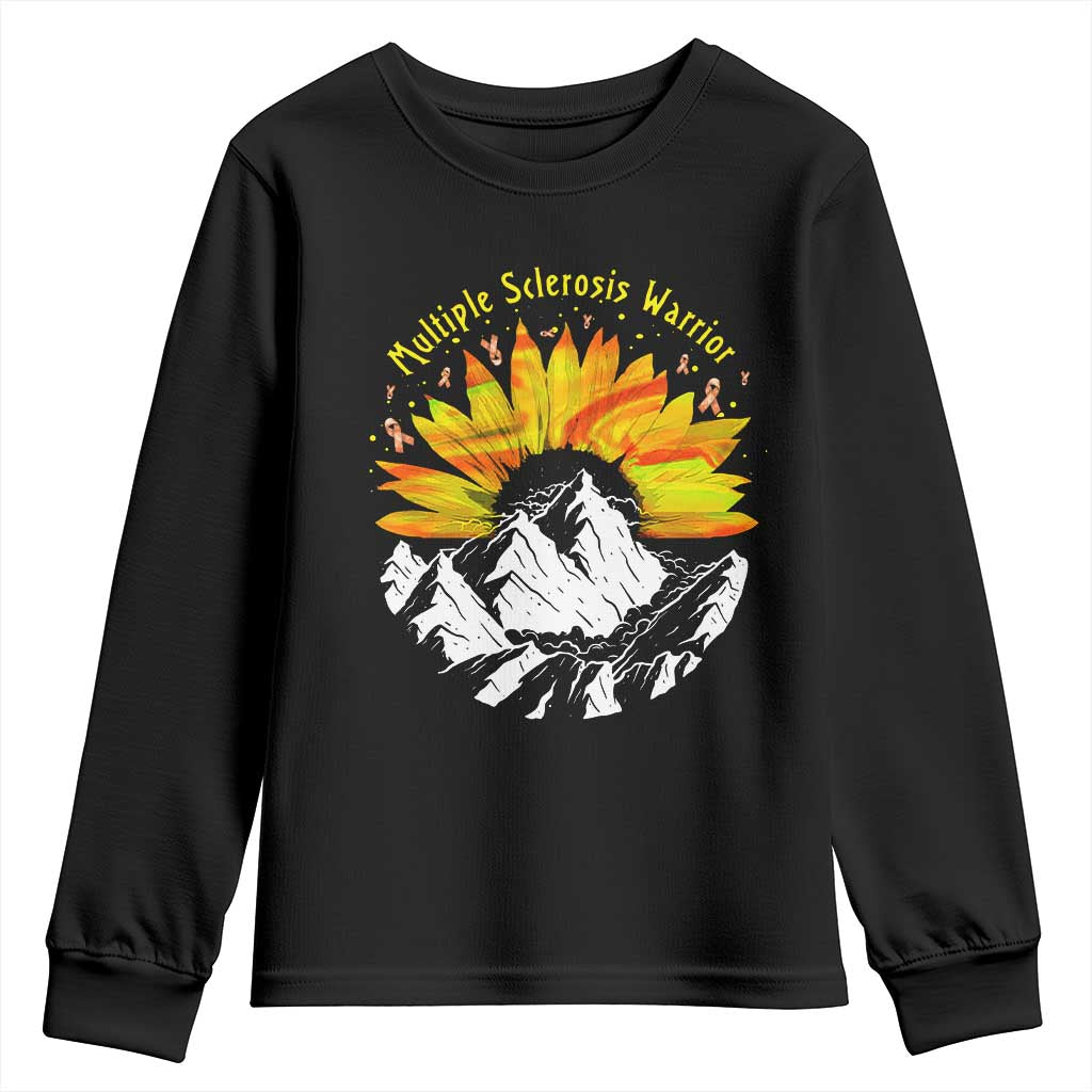 MS Warrior Youth Sweatshirt Orange Ribbon Sunflower Multiple Sclerosis Support