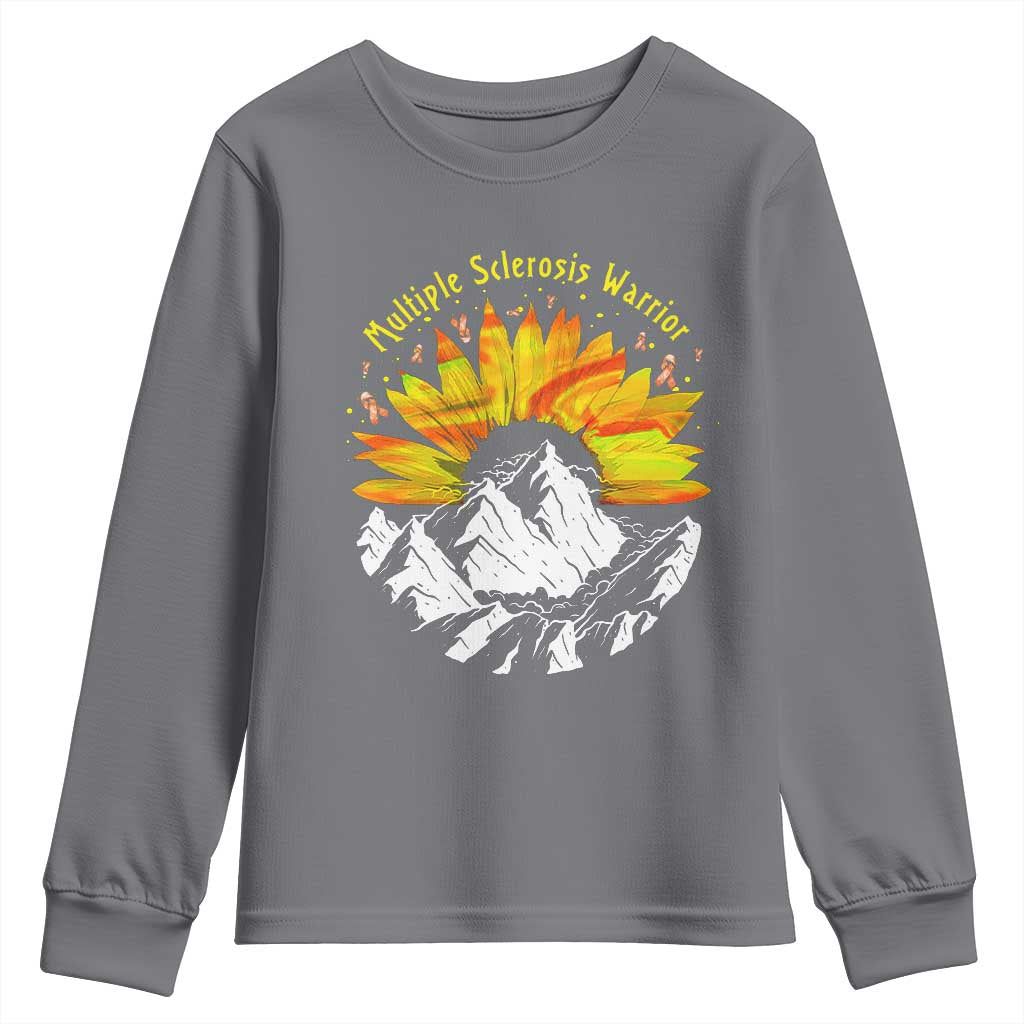 MS Warrior Youth Sweatshirt Orange Ribbon Sunflower Multiple Sclerosis Support
