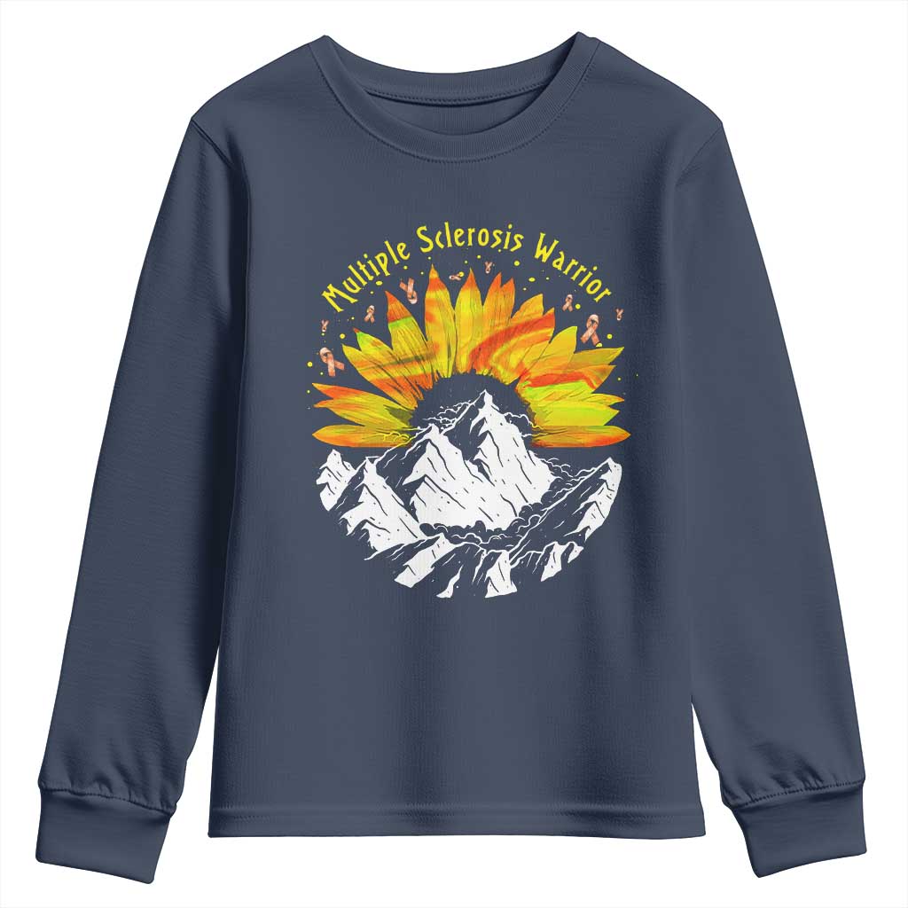 MS Warrior Youth Sweatshirt Orange Ribbon Sunflower Multiple Sclerosis Support