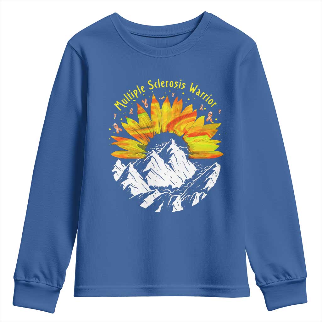 MS Warrior Youth Sweatshirt Orange Ribbon Sunflower Multiple Sclerosis Support