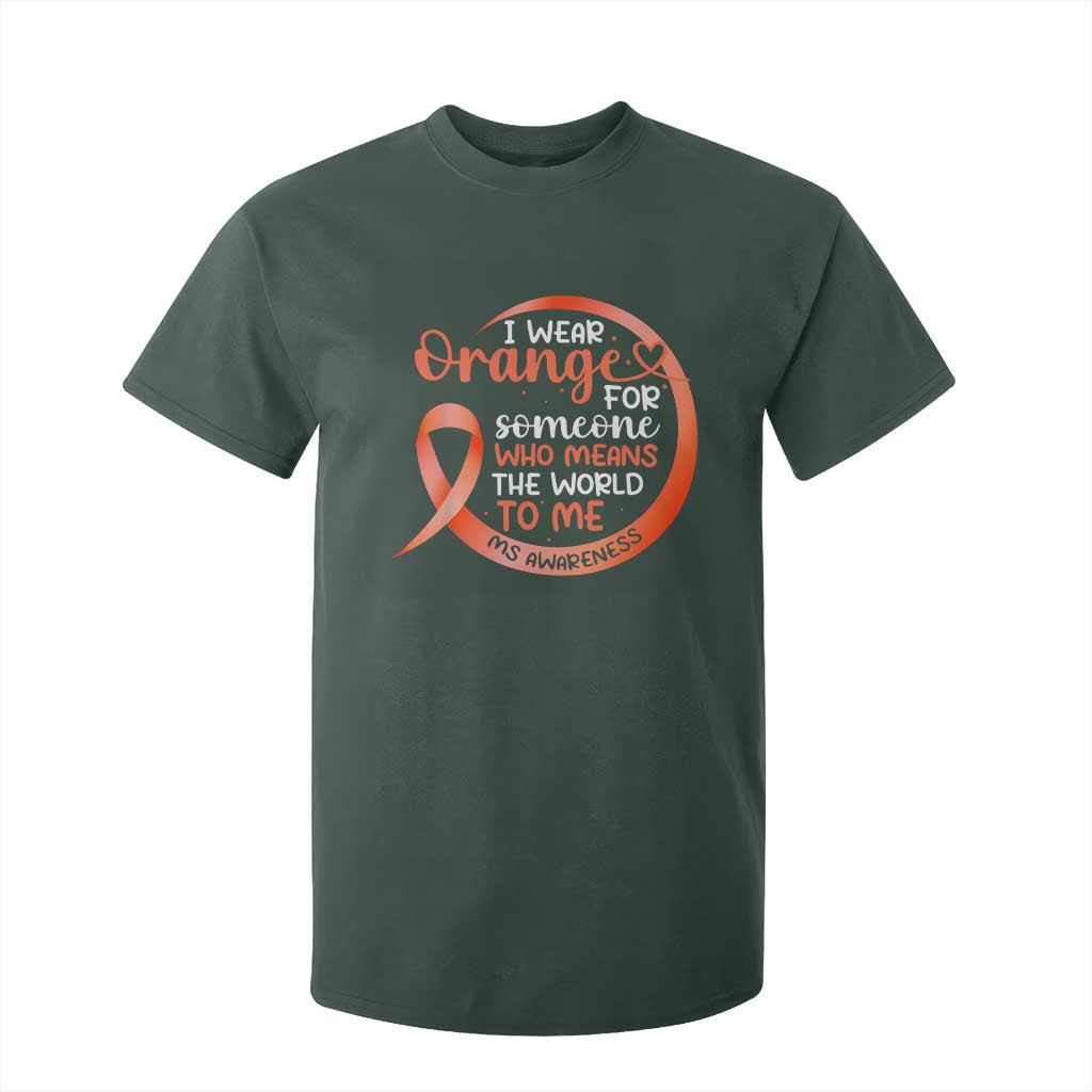 Multiple Sclerosis Support T Shirt For Kid Orange Ribbon I Wear Orange For Someone MS Fighter