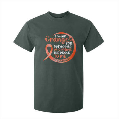 Multiple Sclerosis Support T Shirt For Kid Orange Ribbon I Wear Orange For Someone MS Fighter