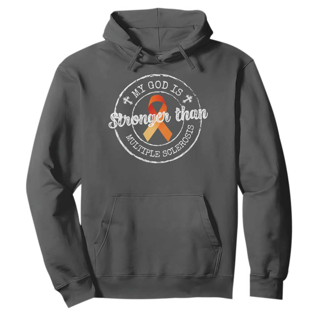 MS Support Hoodie Orange Ribbon God Stronger MS