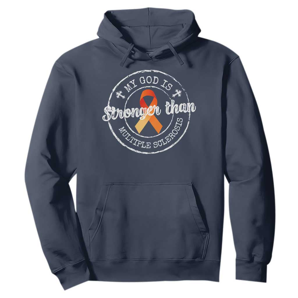 MS Support Hoodie Orange Ribbon God Stronger MS