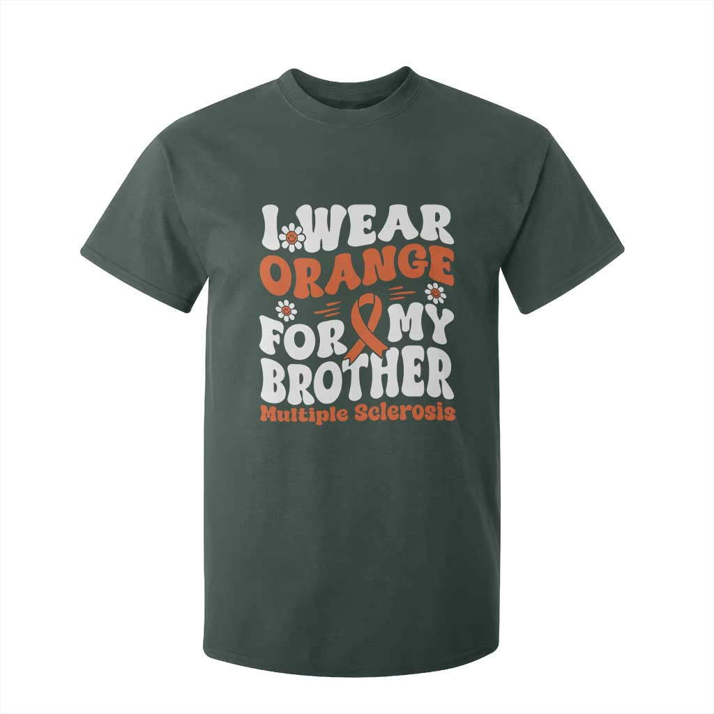 Multiple Sclerosis Support T Shirt For Kid Orange Ribbon I Wear Orange For My Brother Fight MS