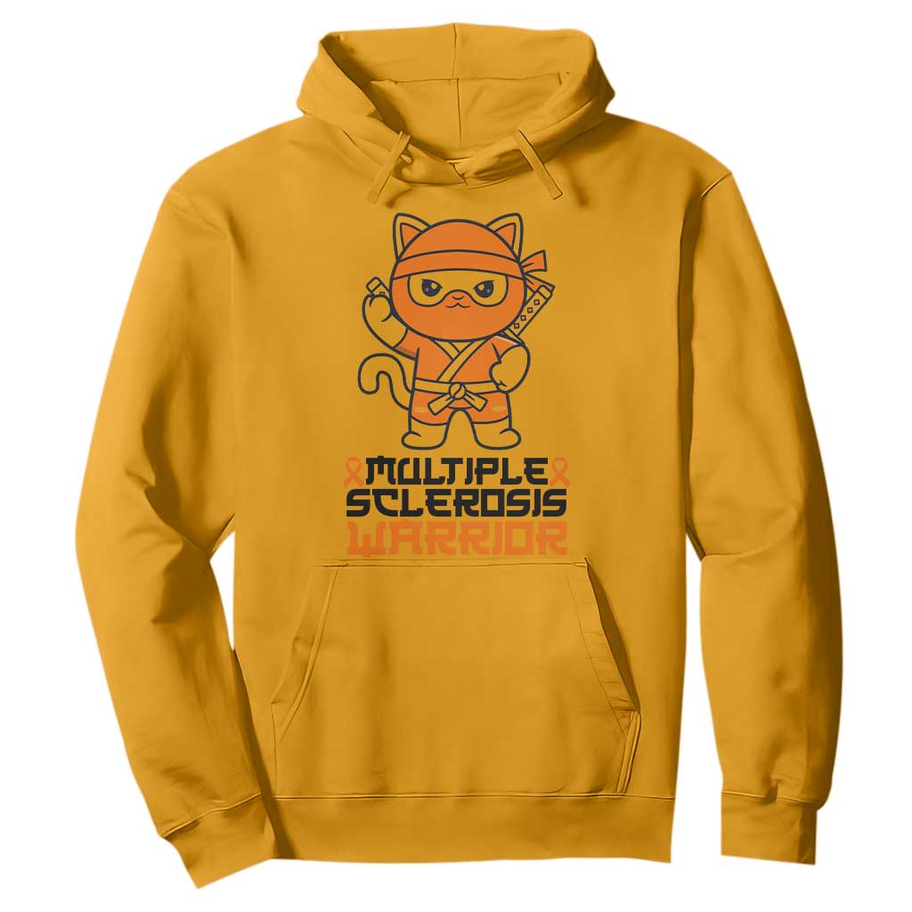 Multiple Sclerosis Support Hoodie Orange Ribbon MS Warrior Ninja