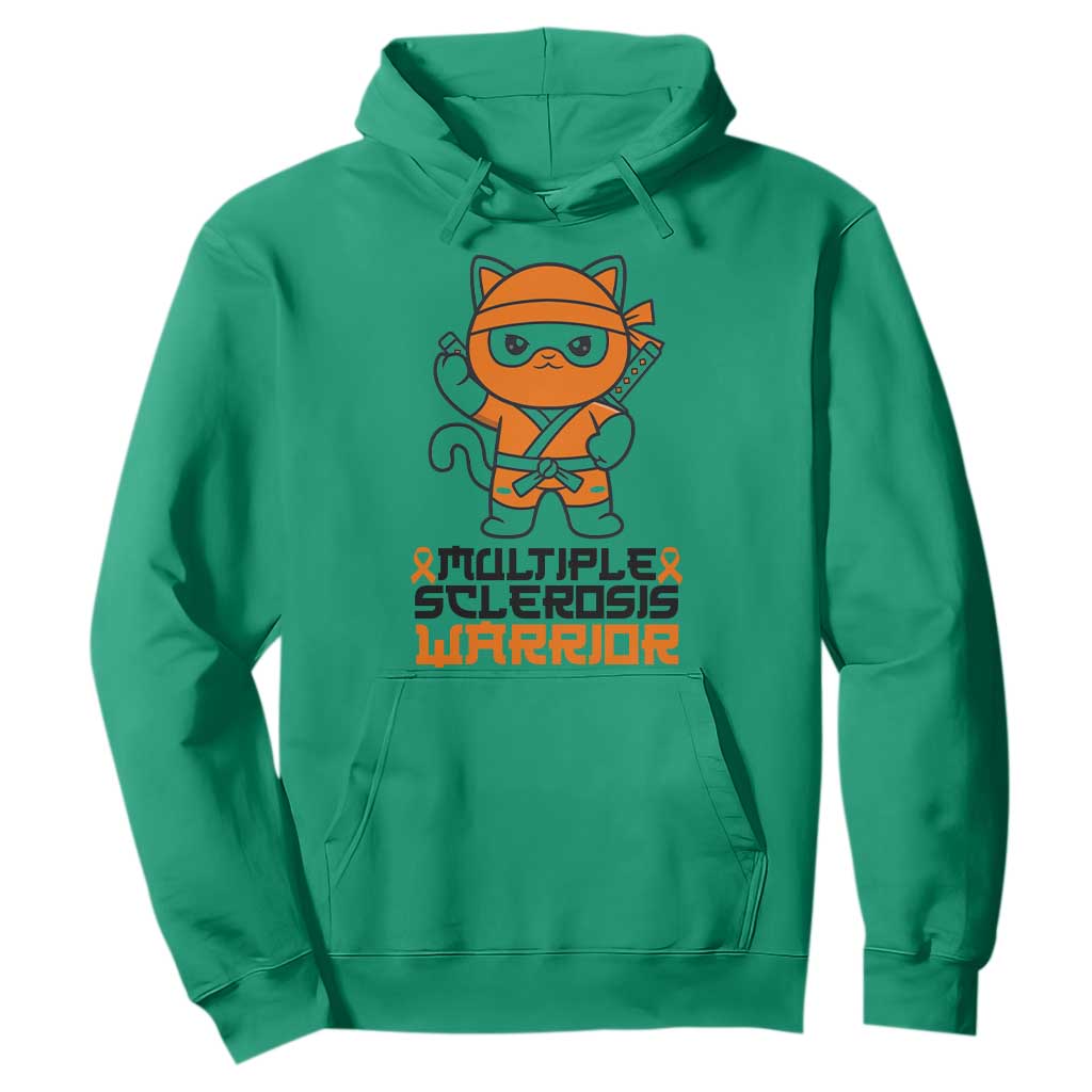 Multiple Sclerosis Support Hoodie Orange Ribbon MS Warrior Ninja