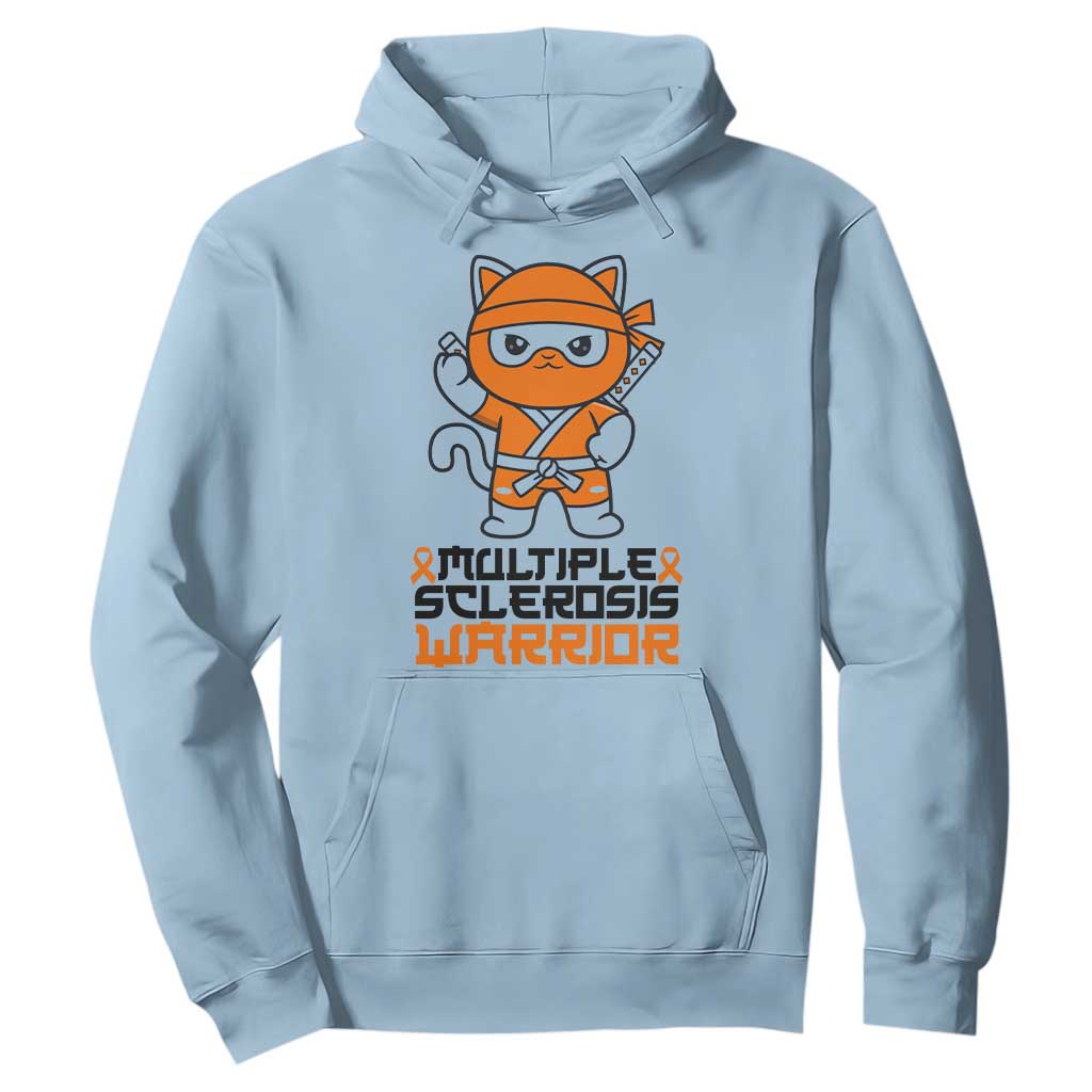 Multiple Sclerosis Support Hoodie Orange Ribbon MS Warrior Ninja