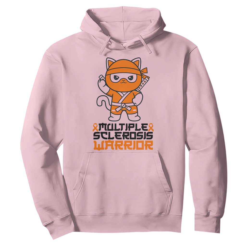 Multiple Sclerosis Support Hoodie Orange Ribbon MS Warrior Ninja