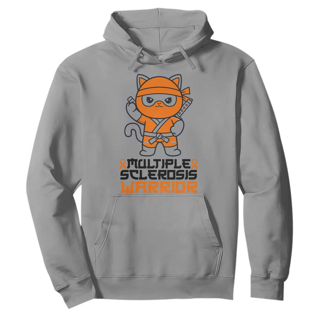 Multiple Sclerosis Support Hoodie Orange Ribbon MS Warrior Ninja