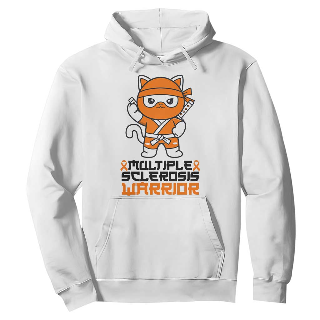 Multiple Sclerosis Support Hoodie Orange Ribbon MS Warrior Ninja