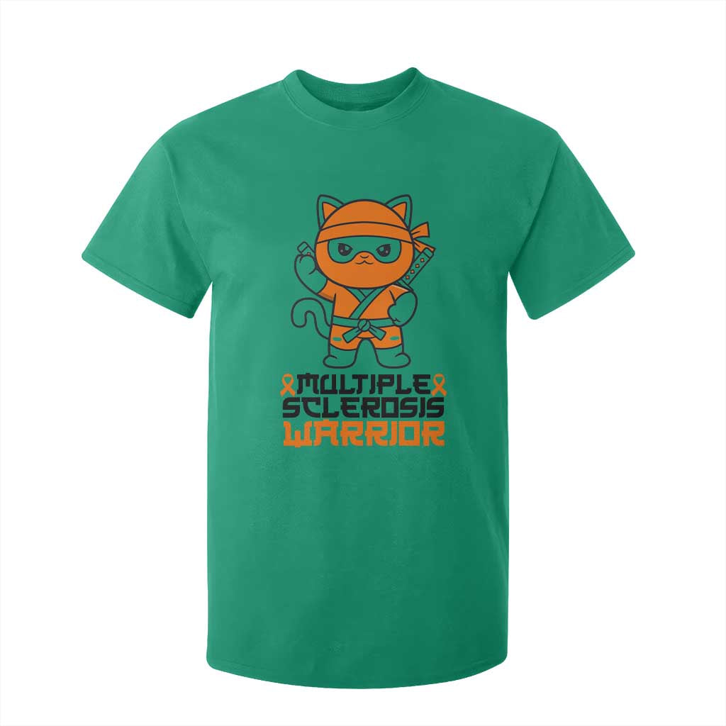 Multiple Sclerosis Support T Shirt For Kid Orange Ribbon MS Warrior Ninja