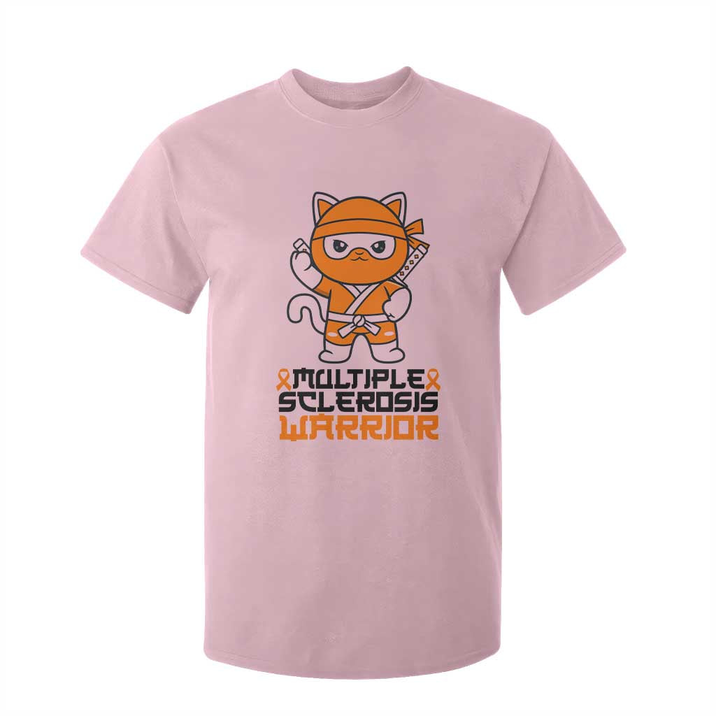 Multiple Sclerosis Support T Shirt For Kid Orange Ribbon MS Warrior Ninja