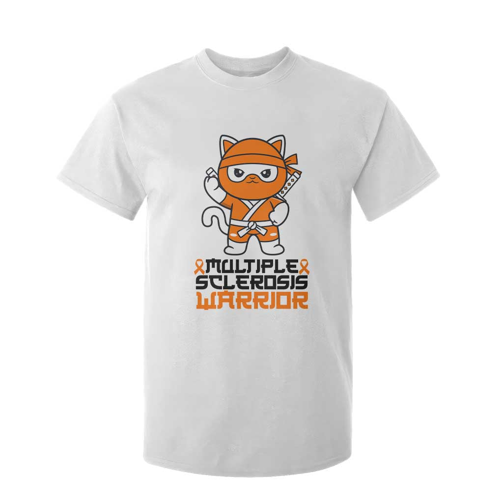 Multiple Sclerosis Support T Shirt For Kid Orange Ribbon MS Warrior Ninja