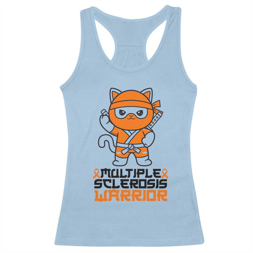 Multiple Sclerosis Support Racerback Tank Top Orange Ribbon MS Warrior Ninja