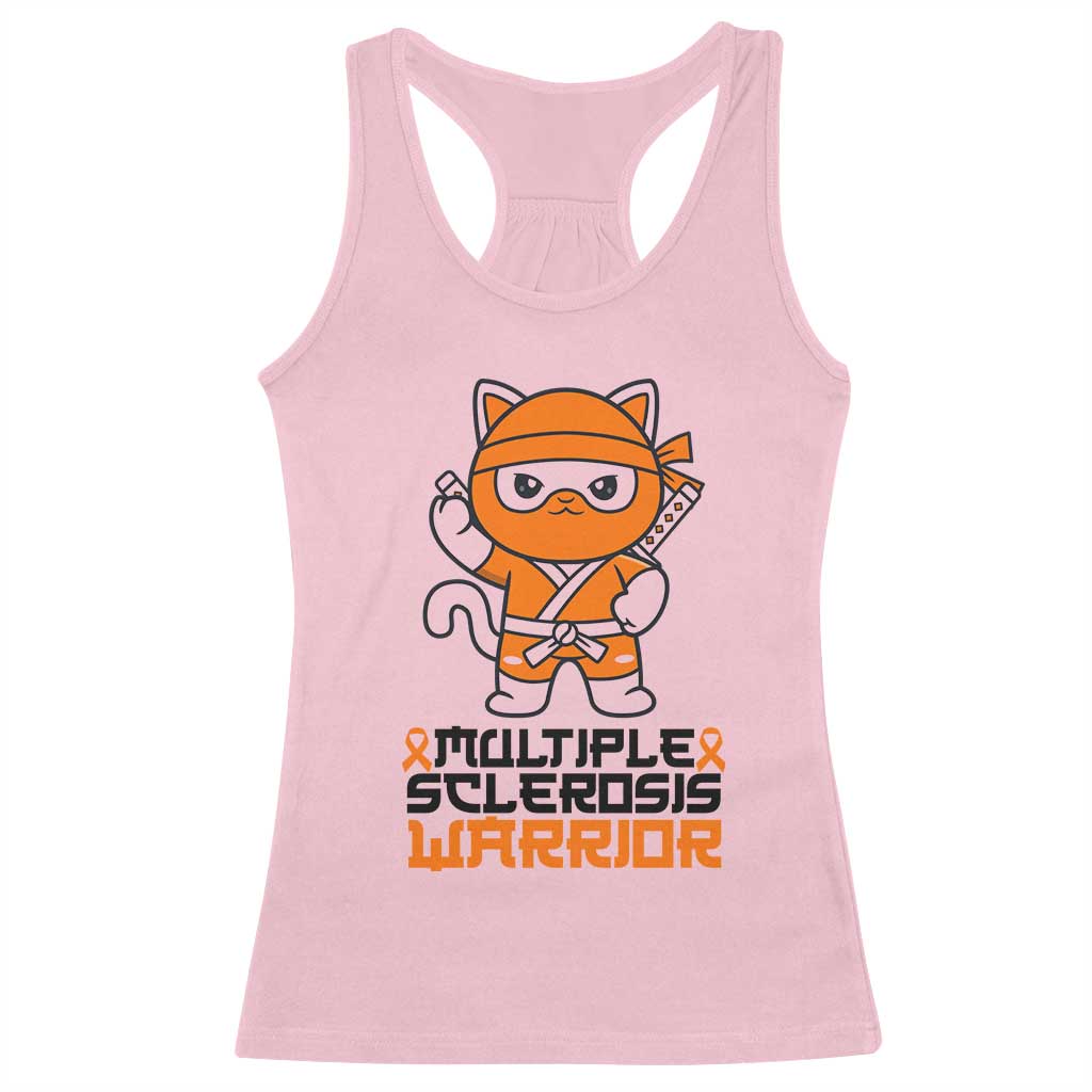 Multiple Sclerosis Support Racerback Tank Top Orange Ribbon MS Warrior Ninja