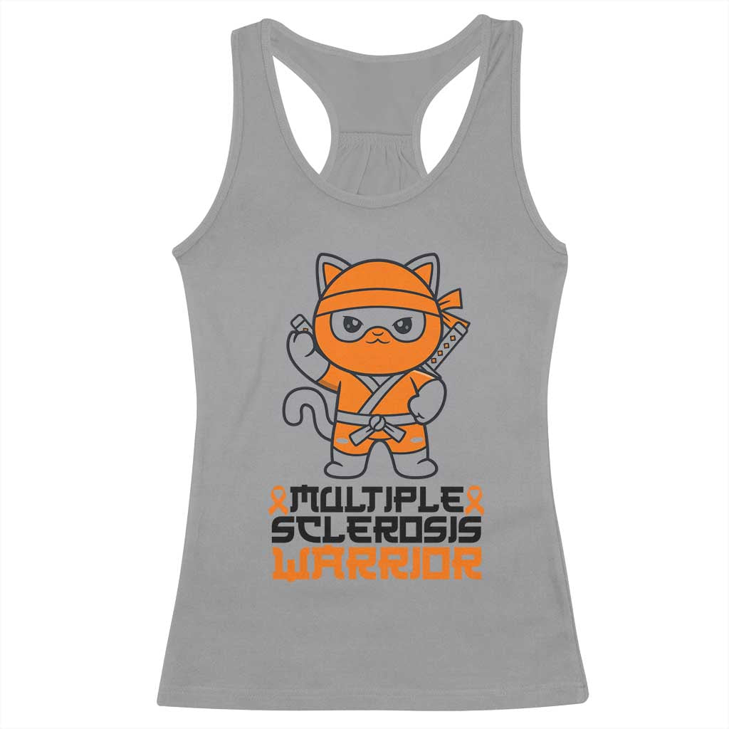 Multiple Sclerosis Support Racerback Tank Top Orange Ribbon MS Warrior Ninja