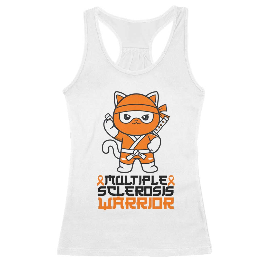 Multiple Sclerosis Support Racerback Tank Top Orange Ribbon MS Warrior Ninja