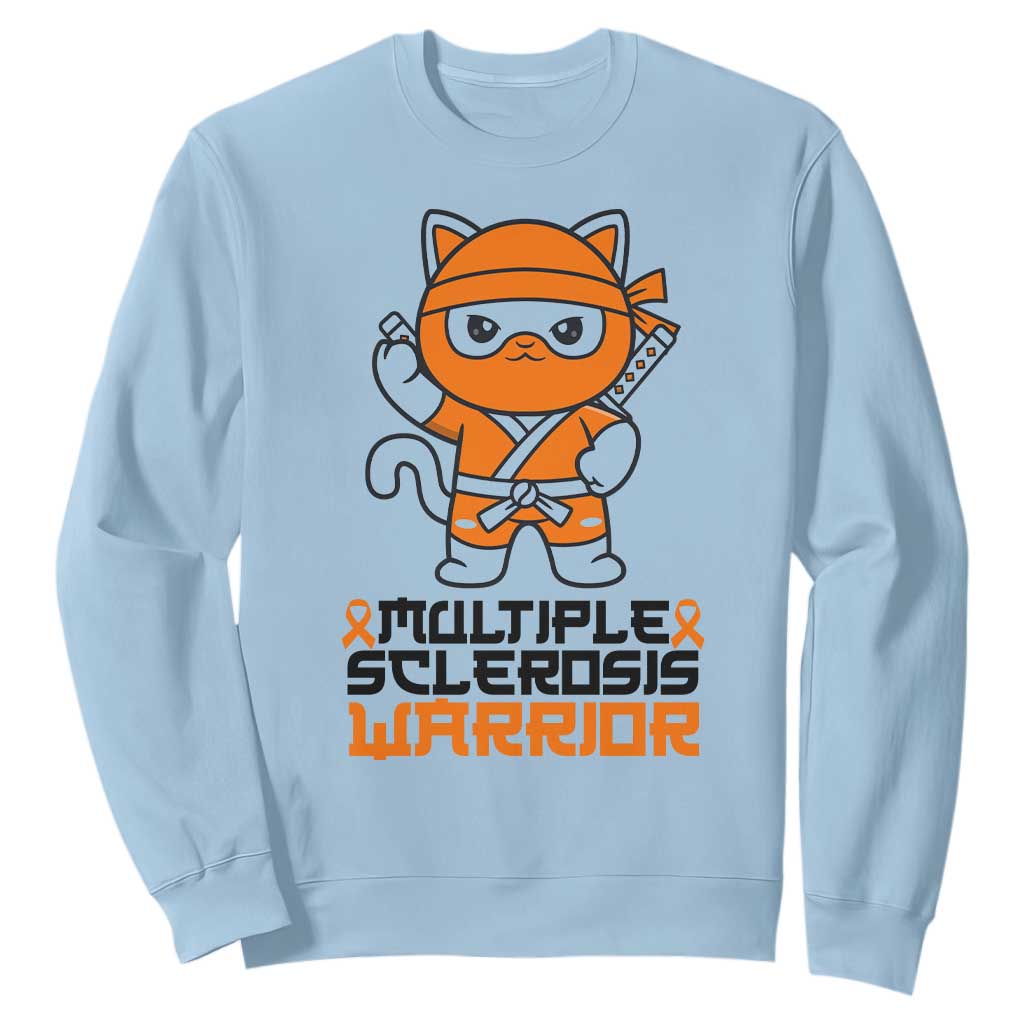 Multiple Sclerosis Support Sweatshirt Orange Ribbon MS Warrior Ninja