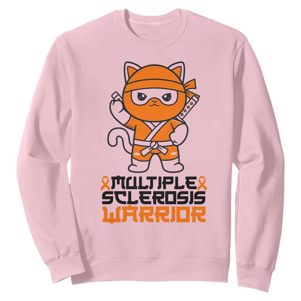 Multiple Sclerosis Support Sweatshirt Orange Ribbon MS Warrior Ninja