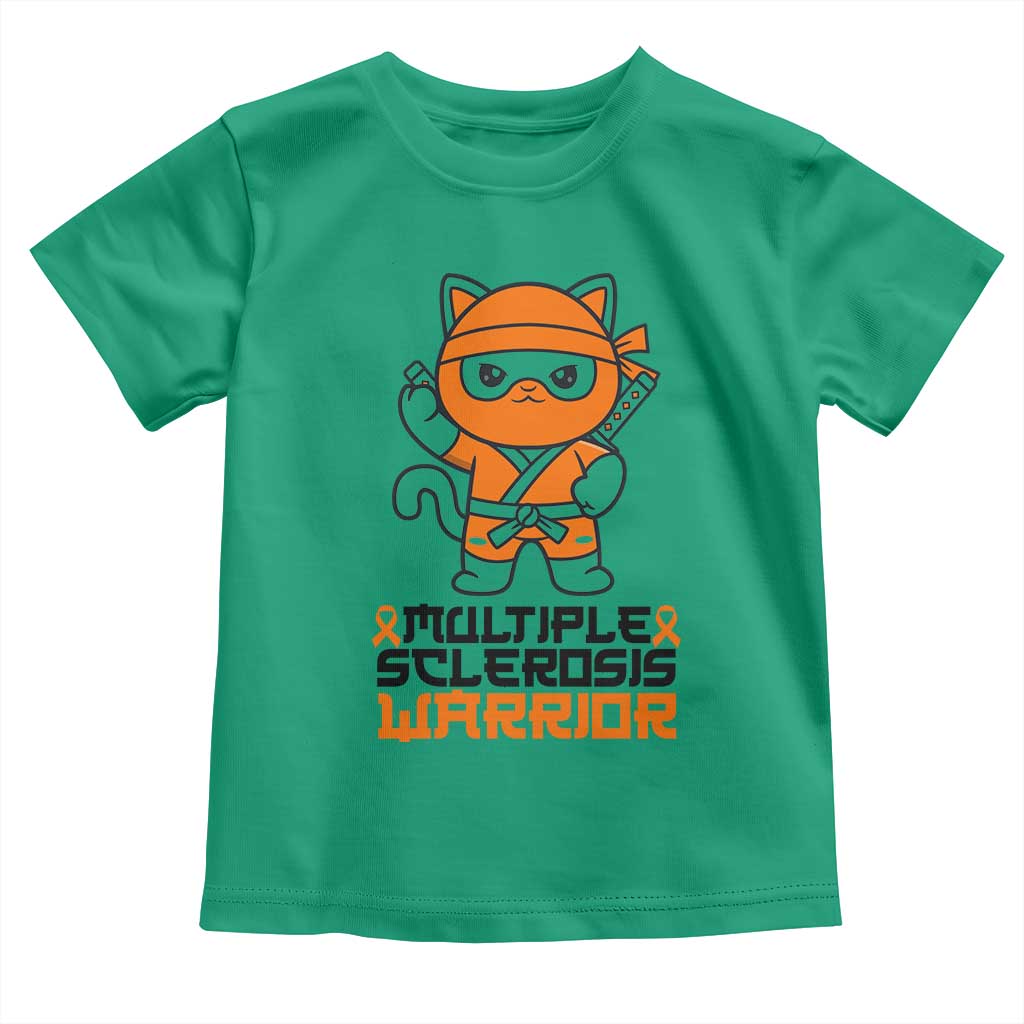 Multiple Sclerosis Support Toddler T Shirt Orange Ribbon MS Warrior Ninja