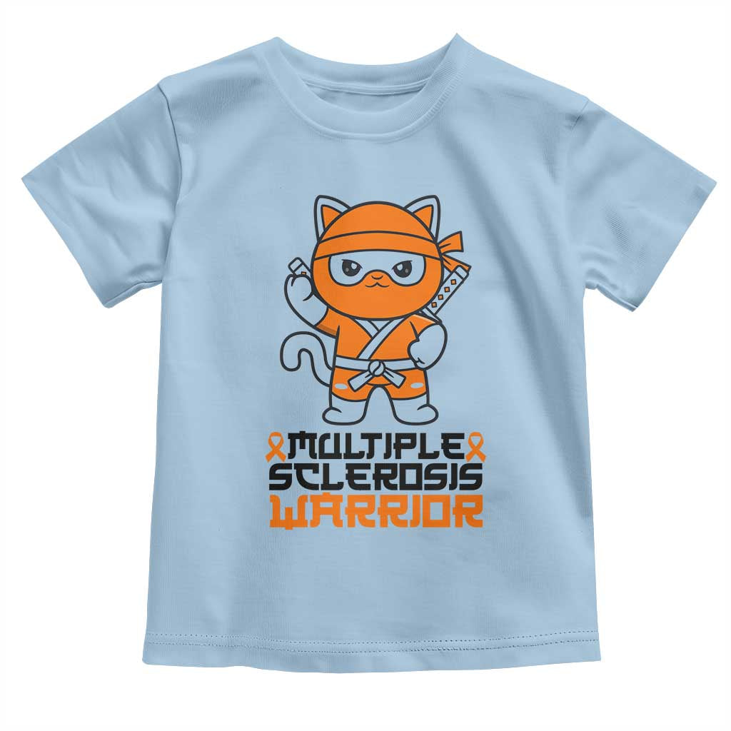 Multiple Sclerosis Support Toddler T Shirt Orange Ribbon MS Warrior Ninja