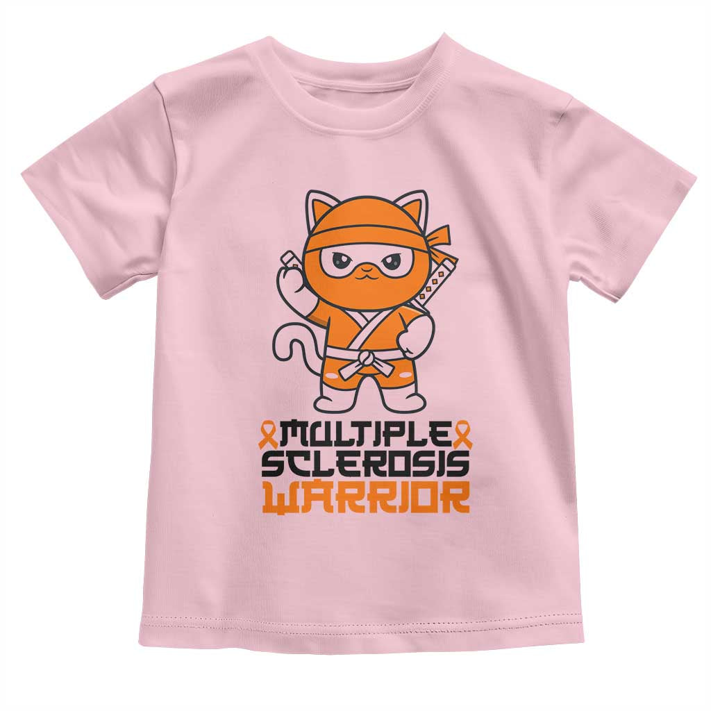 Multiple Sclerosis Support Toddler T Shirt Orange Ribbon MS Warrior Ninja