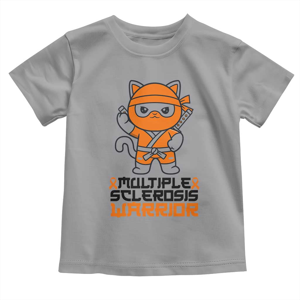 Multiple Sclerosis Support Toddler T Shirt Orange Ribbon MS Warrior Ninja