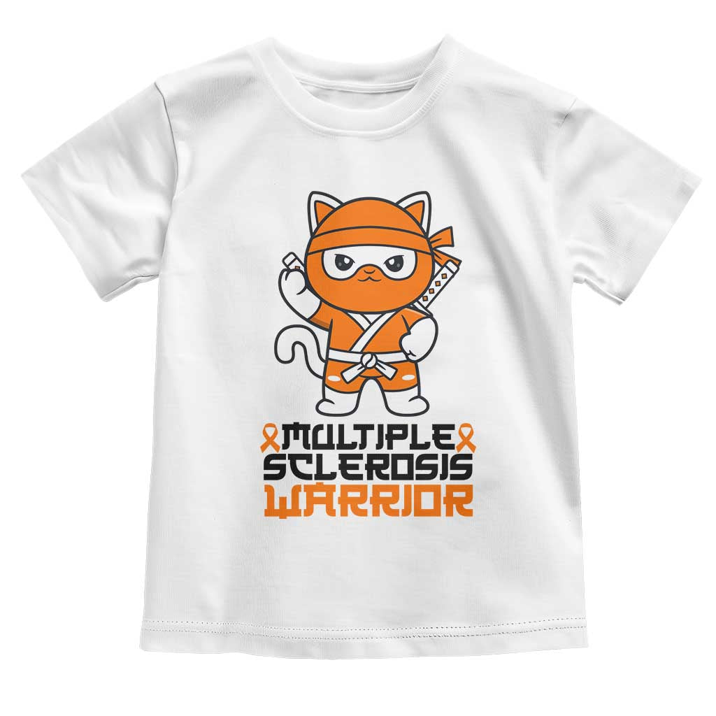 Multiple Sclerosis Support Toddler T Shirt Orange Ribbon MS Warrior Ninja