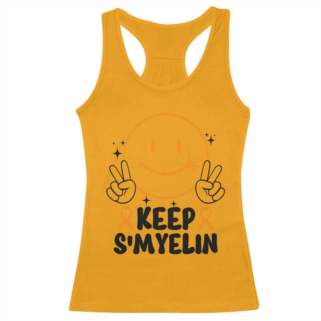 Multiple Sclerosis Support Racerback Tank Top Keep Smyelin MS Fighter