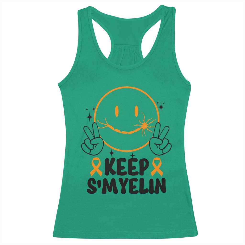 Multiple Sclerosis Support Racerback Tank Top Keep Smyelin MS Fighter
