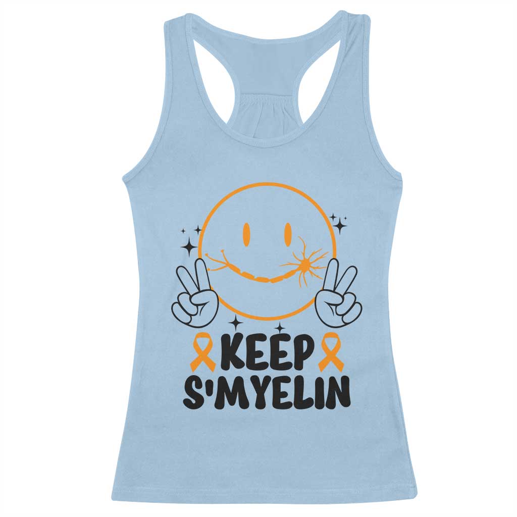 Multiple Sclerosis Support Racerback Tank Top Keep Smyelin MS Fighter