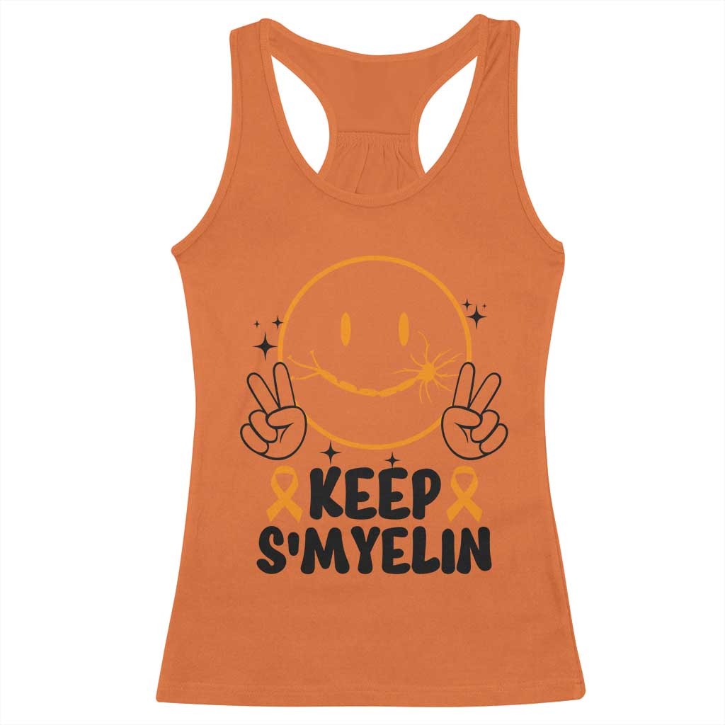 Multiple Sclerosis Support Racerback Tank Top Keep Smyelin MS Fighter