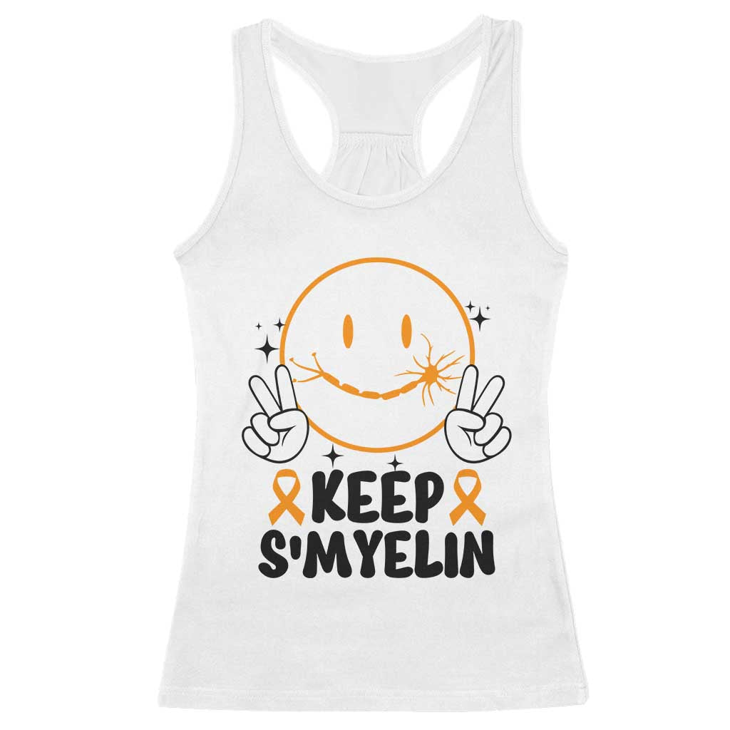Multiple Sclerosis Support Racerback Tank Top Keep Smyelin MS Fighter