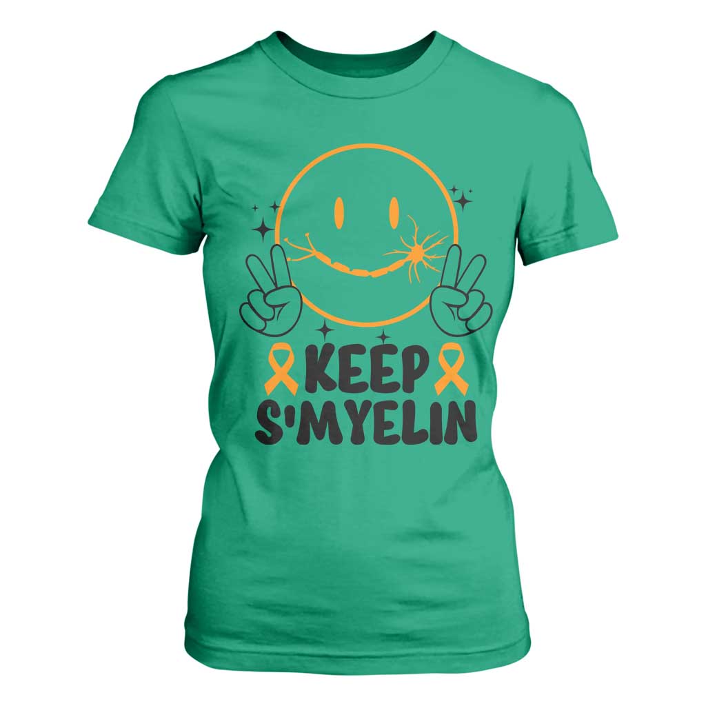 Multiple Sclerosis Support T Shirt For Women Keep Smyelin MS Fighter