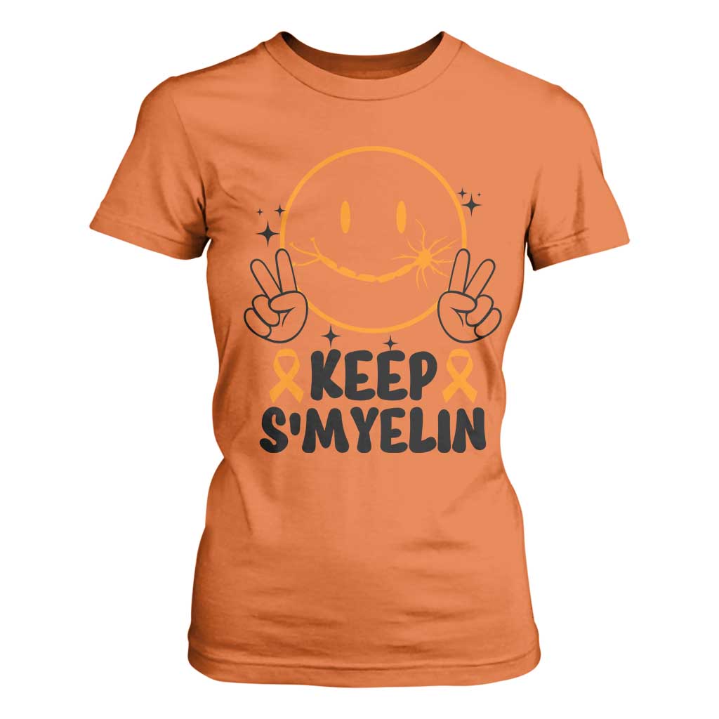 Multiple Sclerosis Support T Shirt For Women Keep Smyelin MS Fighter