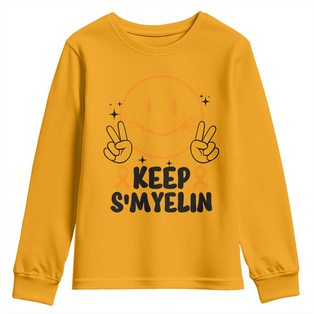 Multiple Sclerosis Support Youth Sweatshirt Keep Smyelin MS Fighter