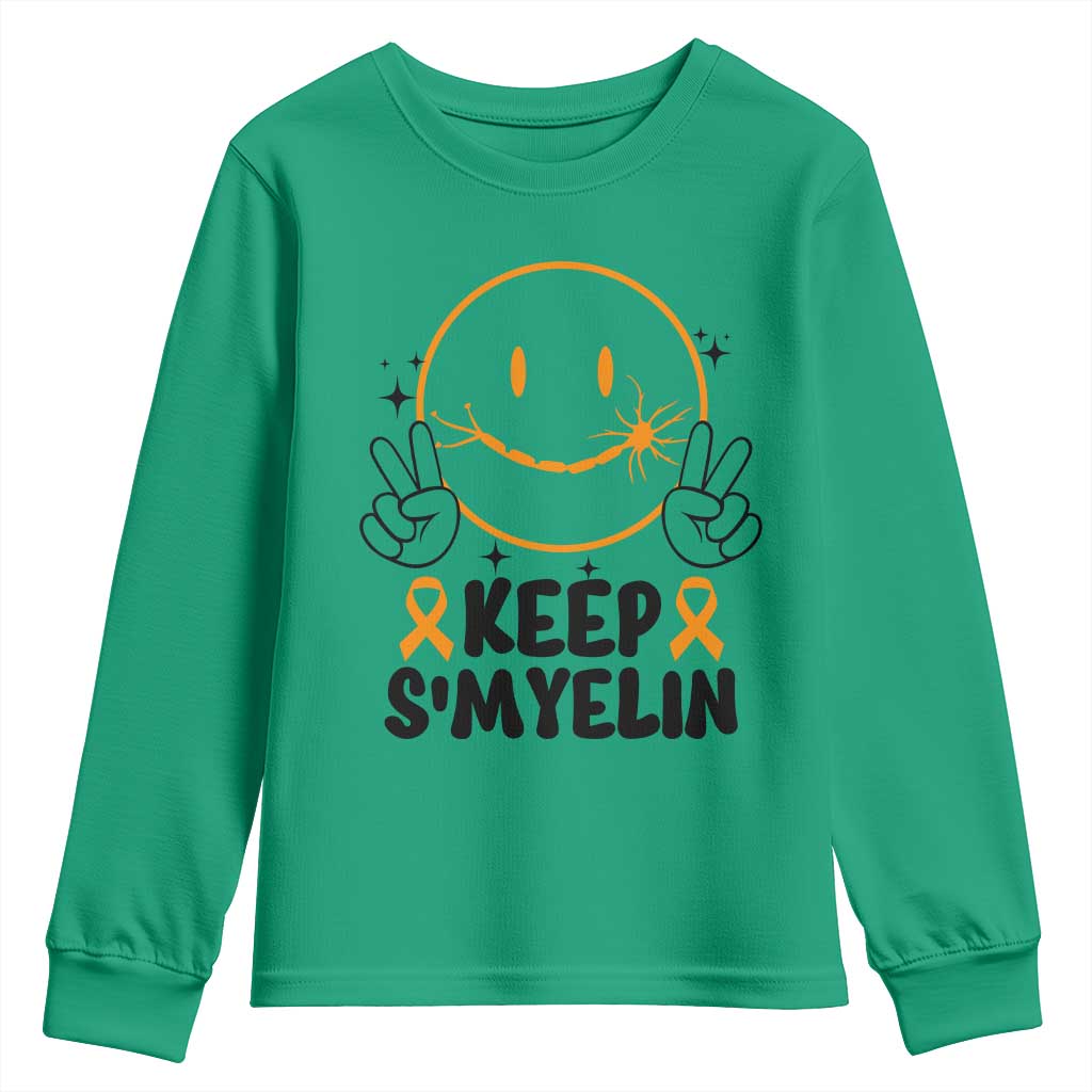 Multiple Sclerosis Support Youth Sweatshirt Keep Smyelin MS Fighter