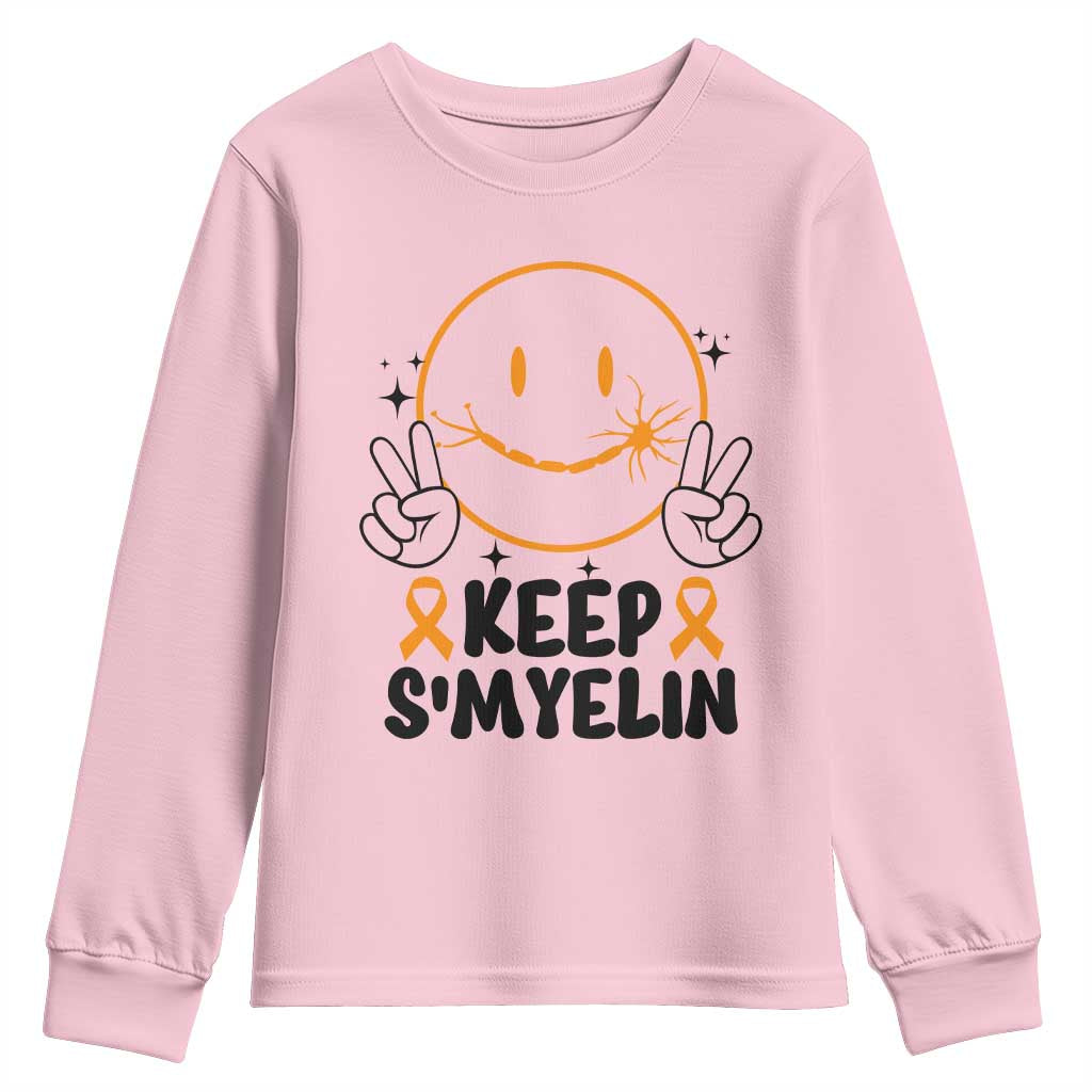 Multiple Sclerosis Support Youth Sweatshirt Keep Smyelin MS Fighter