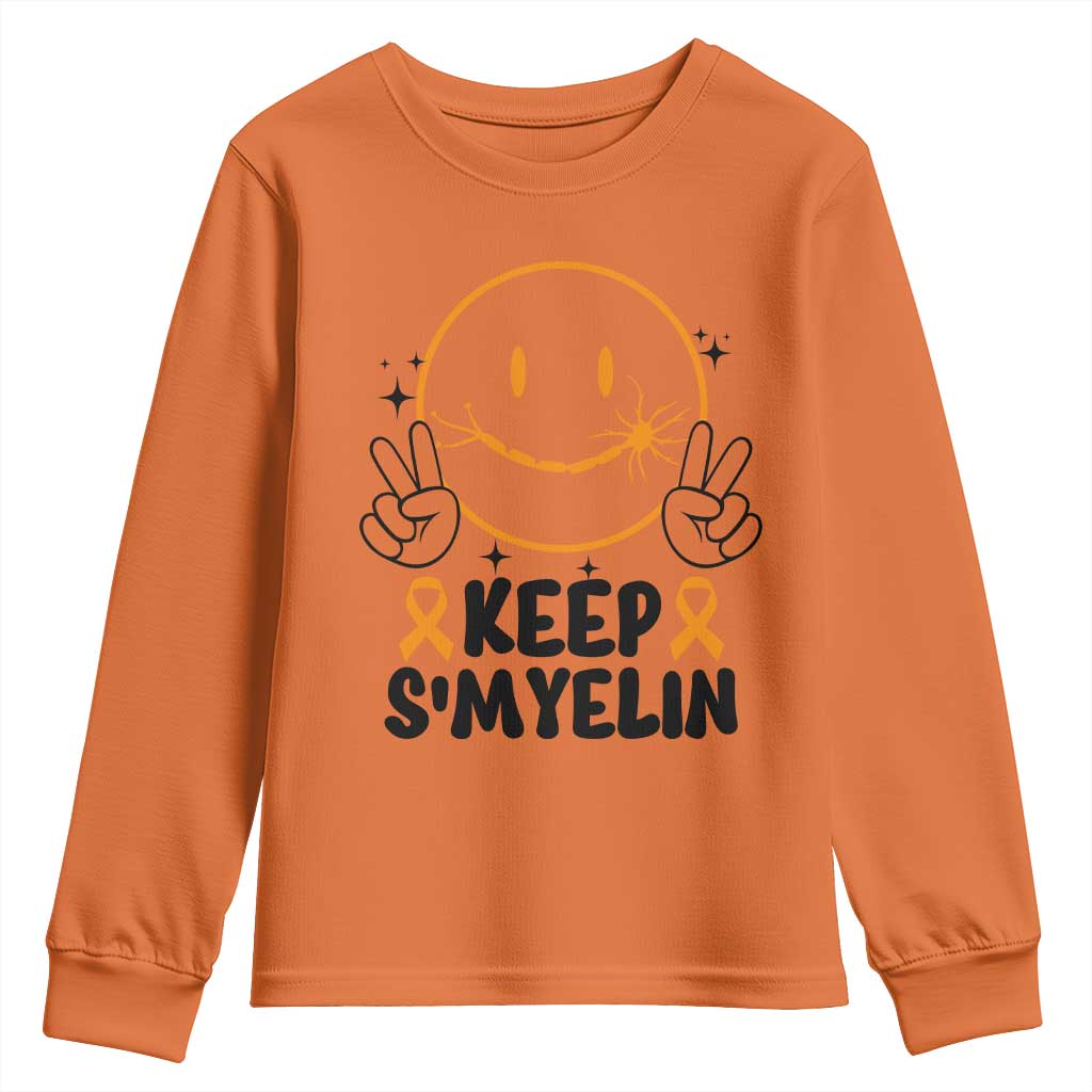 Multiple Sclerosis Support Youth Sweatshirt Keep Smyelin MS Fighter