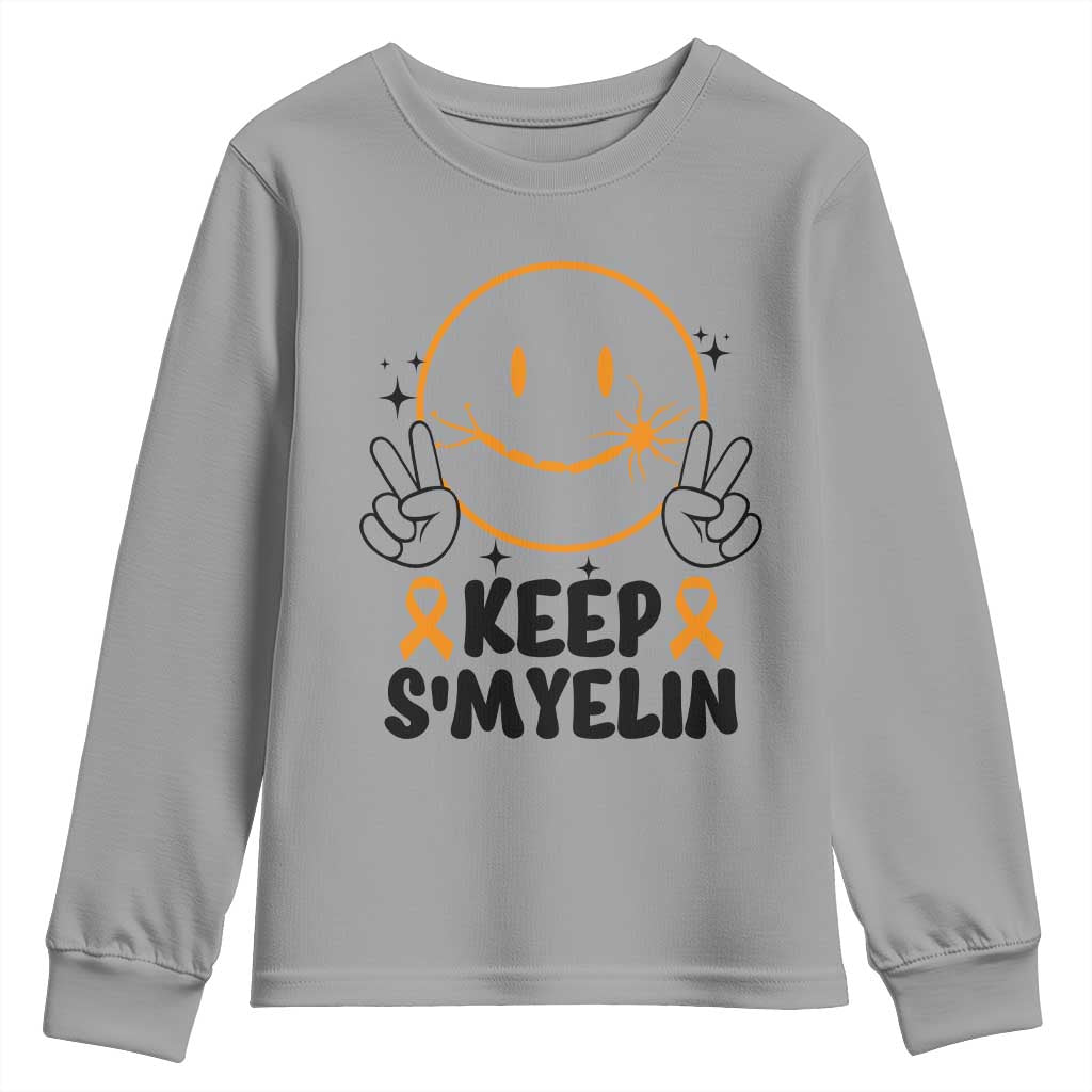 Multiple Sclerosis Support Youth Sweatshirt Keep Smyelin MS Fighter