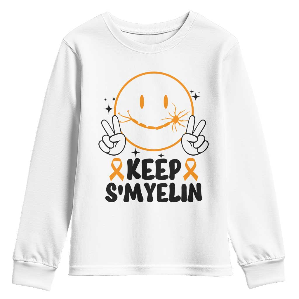 Multiple Sclerosis Support Youth Sweatshirt Keep Smyelin MS Fighter