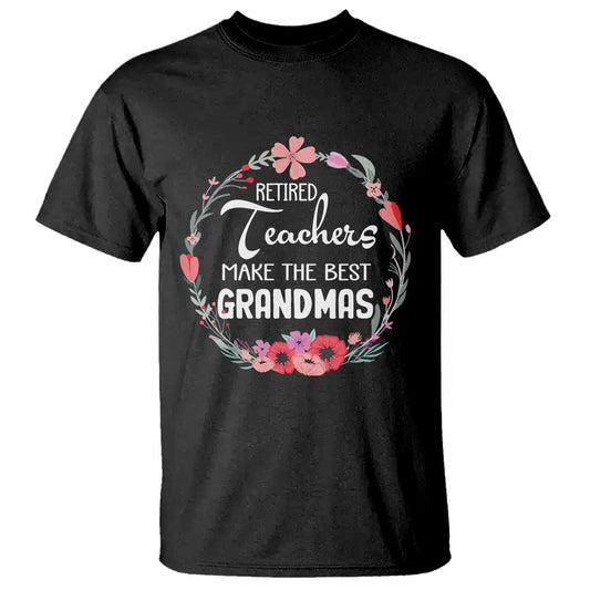 retired-teacher-t-shirt-floral-for-grandmas-retirement