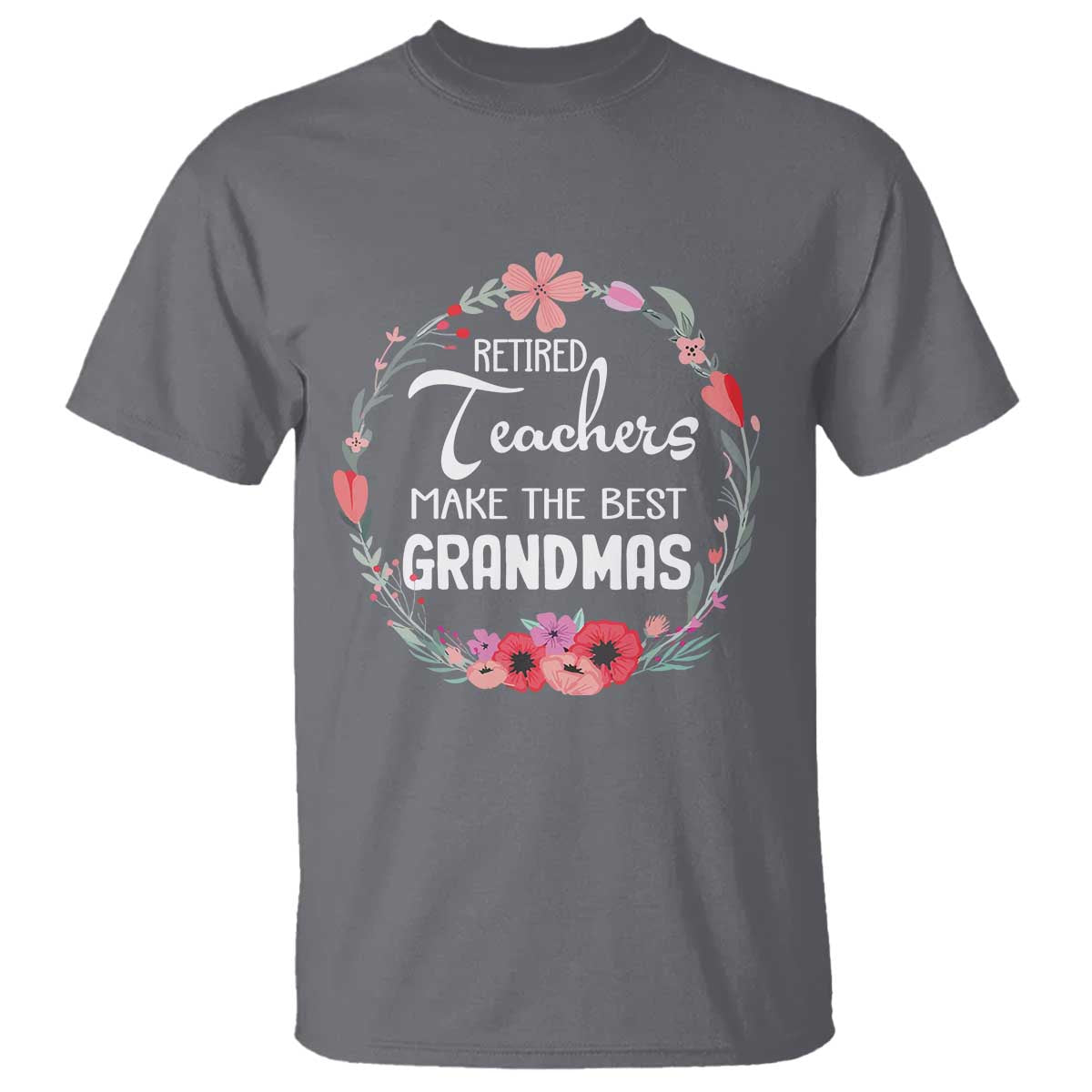 retired-teacher-t-shirt-floral-for-grandmas-retirement