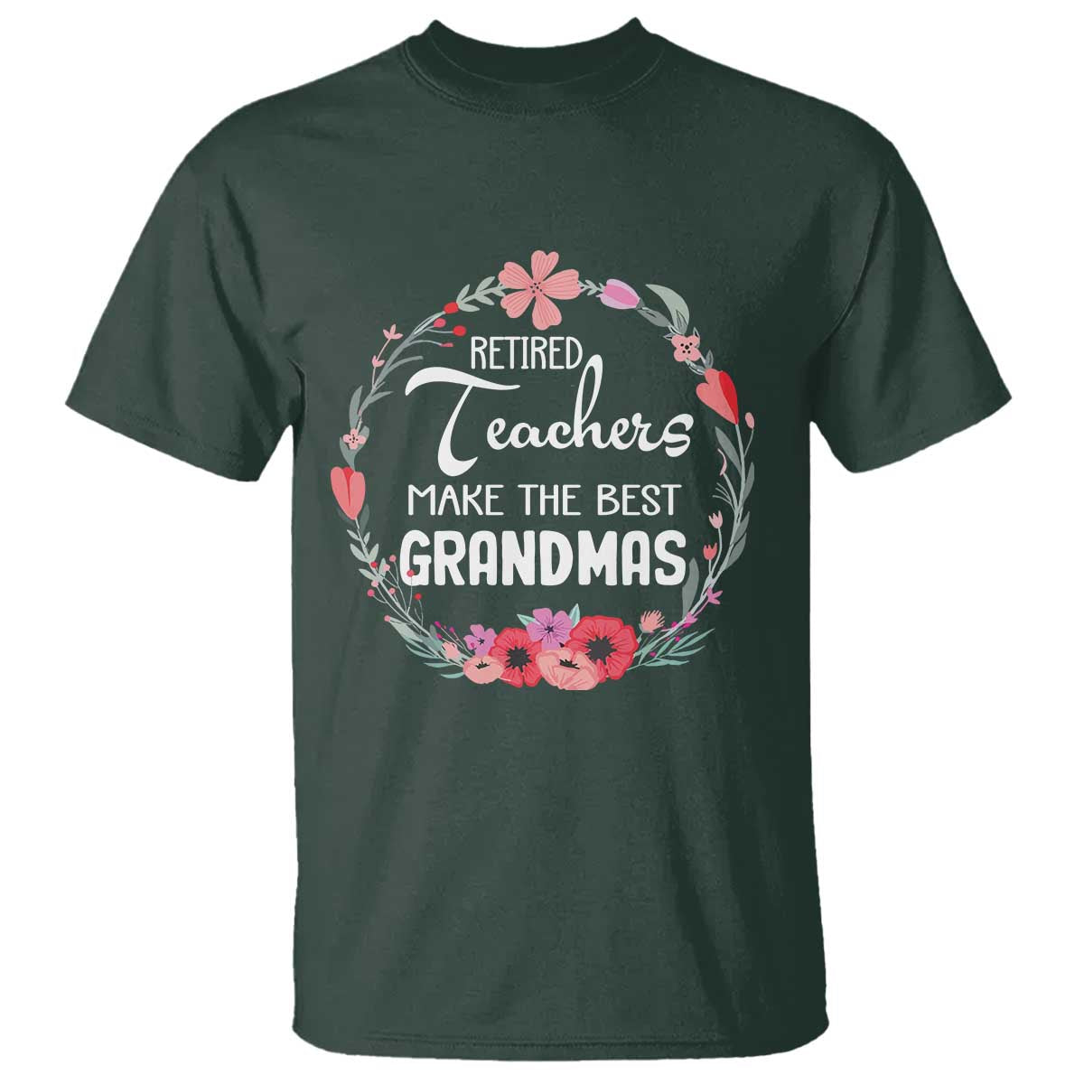 retired-teacher-t-shirt-floral-for-grandmas-retirement