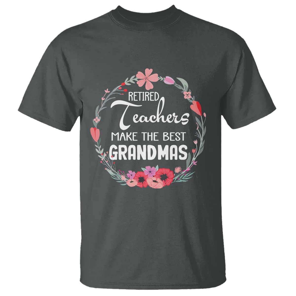 retired-teacher-t-shirt-floral-for-grandmas-retirement