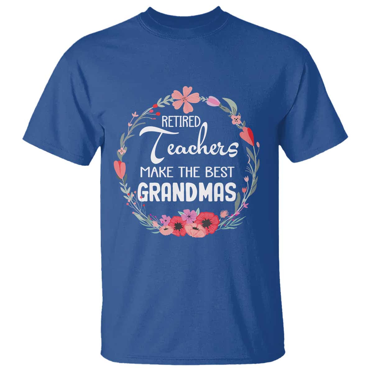 retired-teacher-t-shirt-floral-for-grandmas-retirement