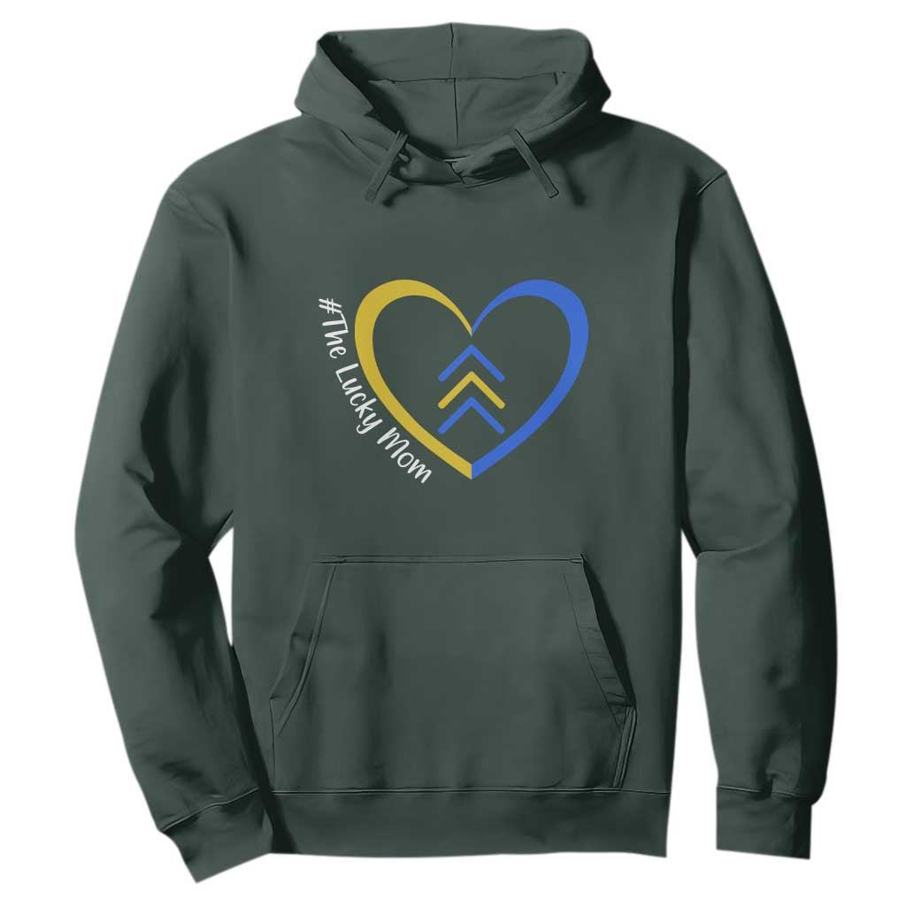 Down Syndrome Mom Hoodie Love Heart Three Arrows Lucky Mama T21 321